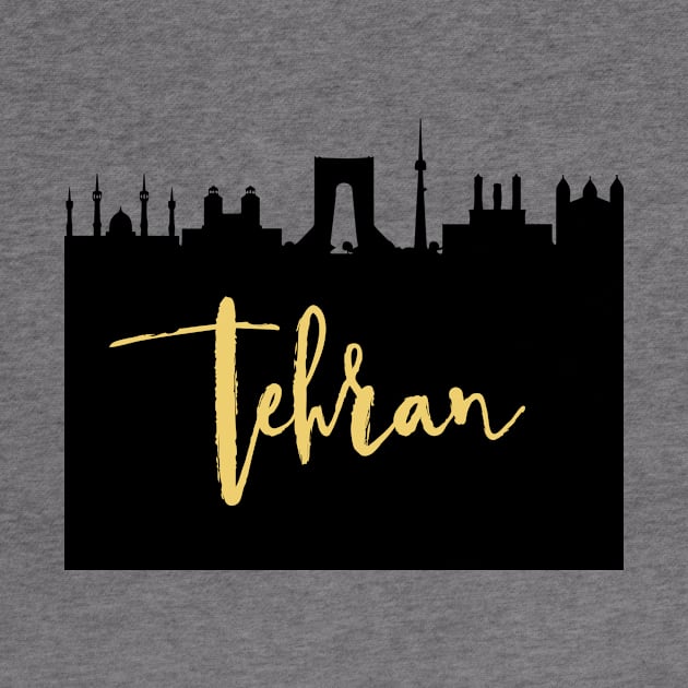 TEHRAN IRAN DESIGNER SILHOUETTE SKYLINE ART by deificusArt